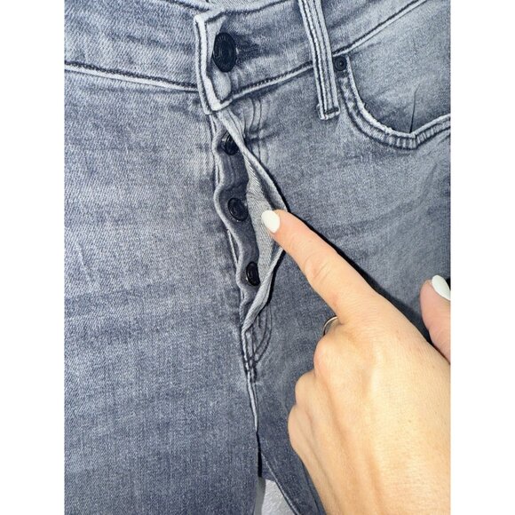 Mother The Scrapper Cuff Ankle Fray Jeans in Unstitched In The Dark Size 27 R2 - Picture 5 of 9